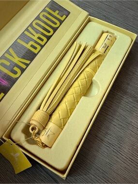 Jeffree Star F*CK Proof Yellow Braided Leather Tassel Mascara w/charm